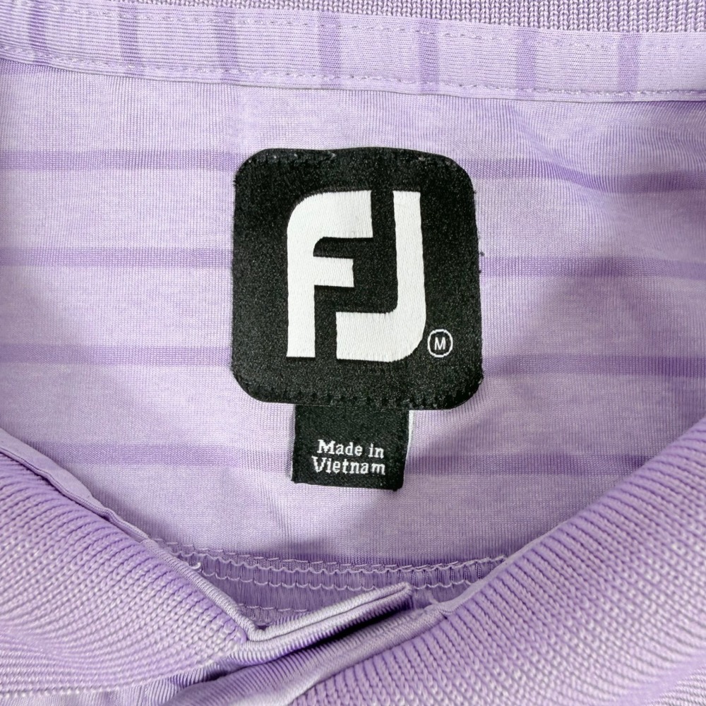 FootJoy Mens ProDry Striped Golf Polo Shirt Purple Lavender Medium 25520 - Picture 3 of 8
